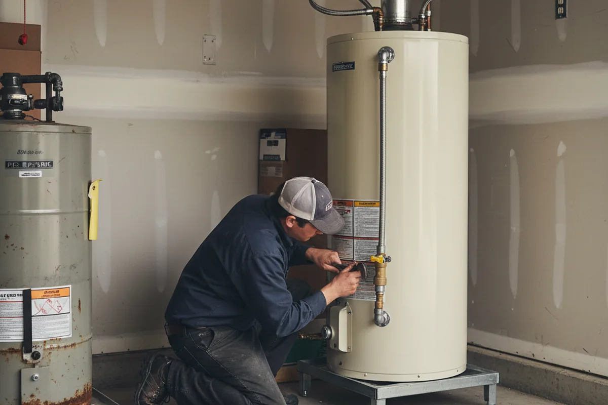 Water heater and shutoff valve replacement in Worley
